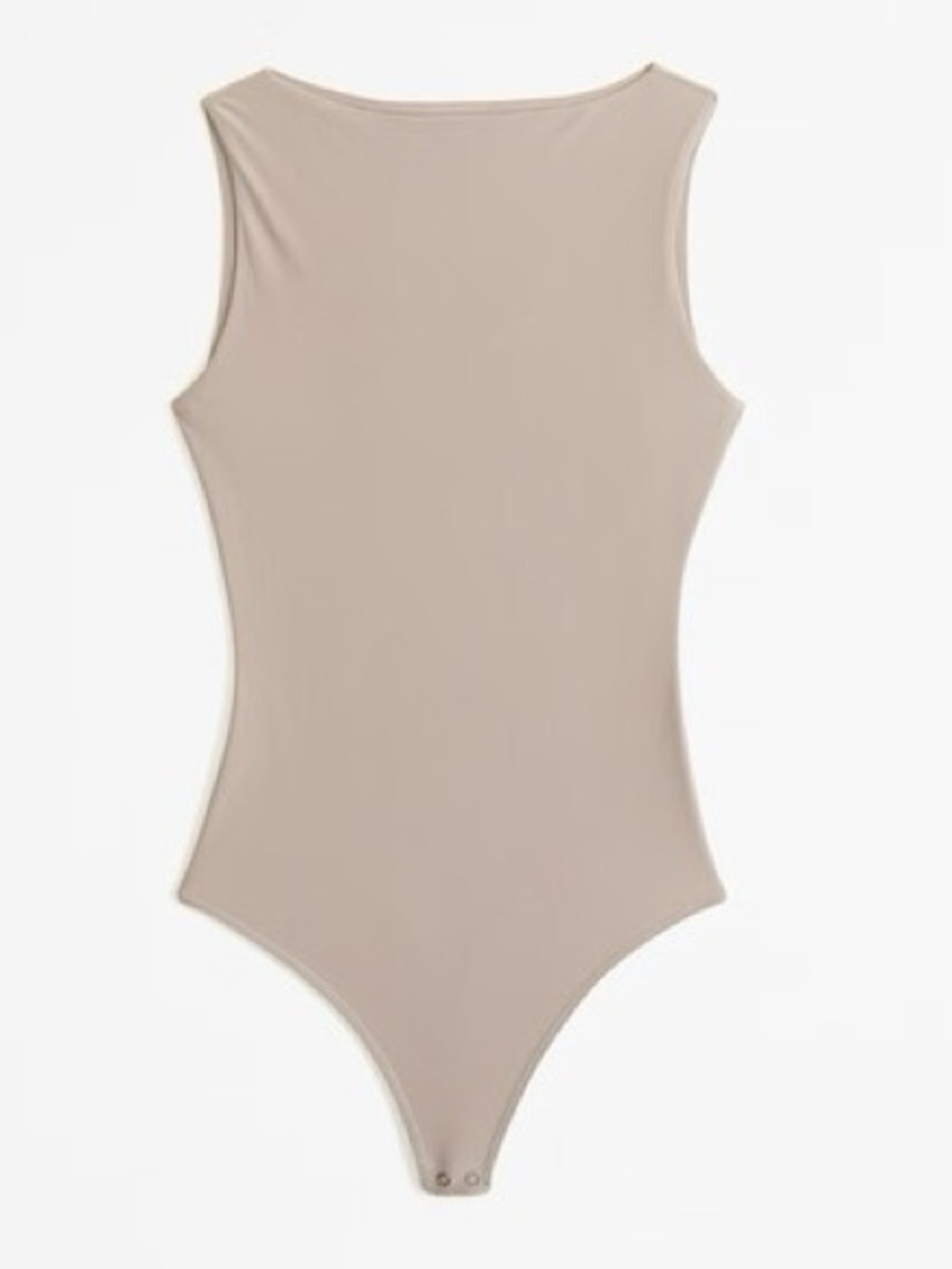 Abercrombie Sculpt Matte Seamless Slash Neck Bodysuit Top Shirt Small Taupe Grey